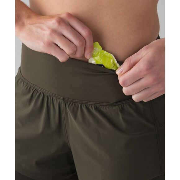 Lululemon Womens Size 4 Squad Goals 3.5" Lined Running Shorts Dark Olive Green - Picture 5 of 14